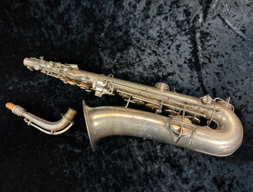 Photo Vintage Silver Plated C.G. Conn C-Melody Saxophone, Serial #99544